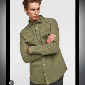 Zara Men denim green over shirt